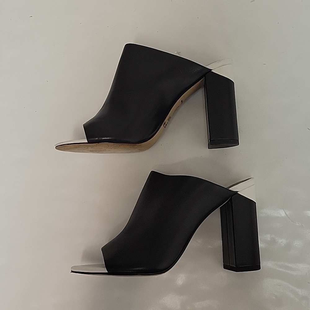 kate spade Black Open-Toe Block Heel Mules